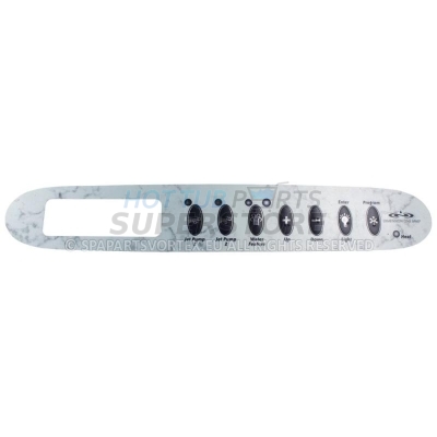 D1 Spas TSC-24 Control Panel Overlay (7 Button, 2 Pump + W/F)